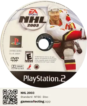 NHL 2003 PlayStation 2, NTSC disc