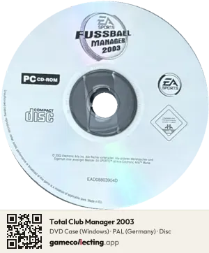 Total Club Manager 2003 Computer, PAL disc