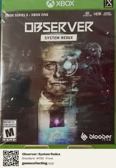 Observer: System Redux Xbox Series X, NTSC box front
