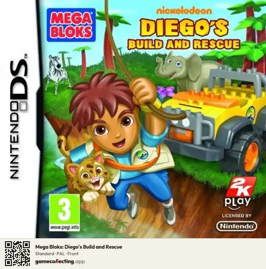 Mega Bloks: Diego's Build and Rescue Nintendo DS, PAL box front
