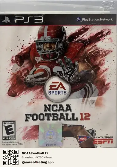 NCAA Football 12 PlayStation 3, NTSC box front