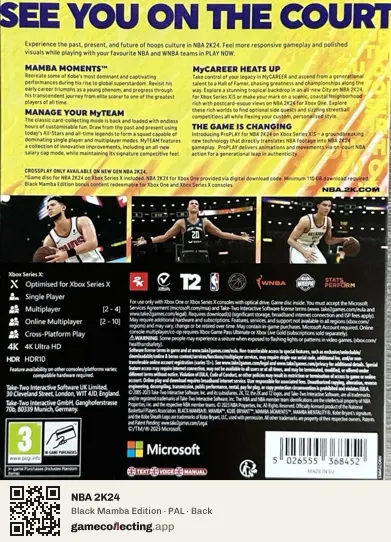 NBA 2K24 Xbox One, PAL box back