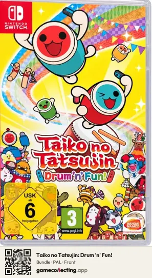 Taiko no Tatsujin: Drum 'n' Fun! Nintendo Switch, PAL box front