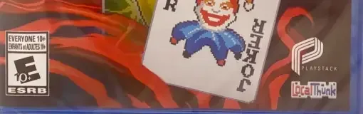 Balatro, the ESRB box on its front