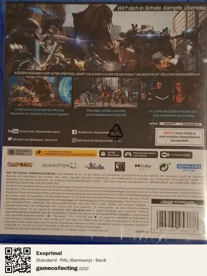 Exoprimal PlayStation 5, Germany box back