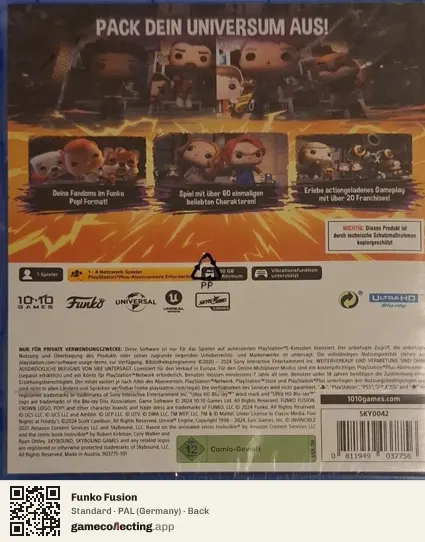 Funko Fusion PlayStation 5, Germany box back