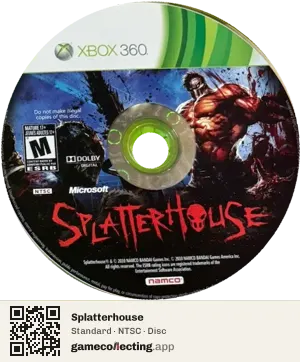 Splatterhouse Xbox 360, NTSC disc