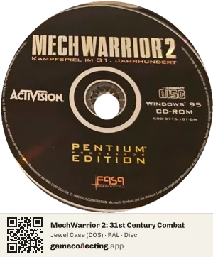 MechWarrior 2: 31st Century Combat Computer, PAL disc