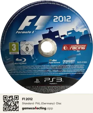 F1 2012 PlayStation 3, PAL disc