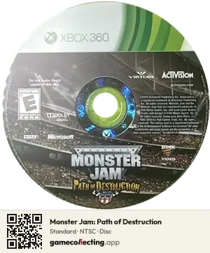 Monster Jam: Path of Destruction Xbox 360, NTSC disc