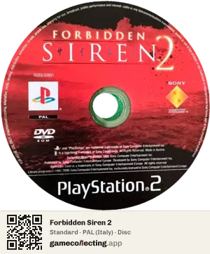 Forbidden Siren 2 PlayStation 2, PAL disc