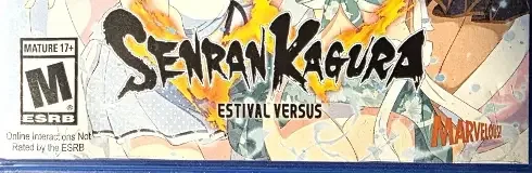 Senran Kagura: Estival Versus, the ESRB box on its front