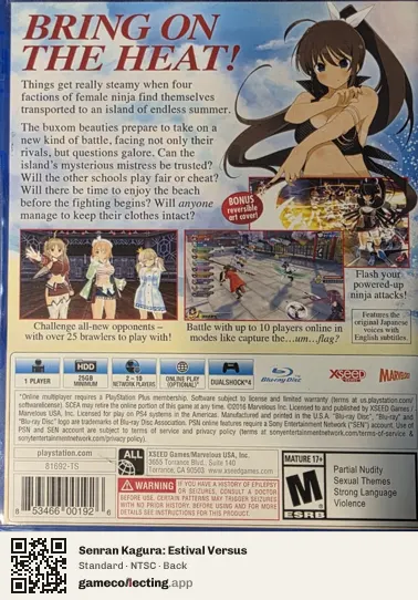 Senran Kagura: Estival Versus PlayStation 4, NTSC box back