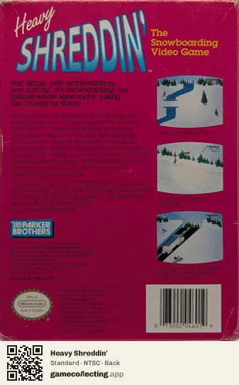 Heavy Shreddin' Nintendo Entertainment System, NTSC box back