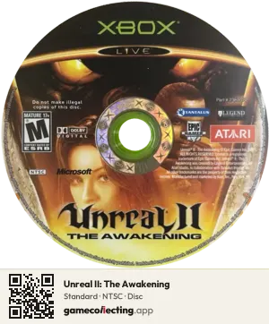 Unreal II: The Awakening Xbox, NTSC disc