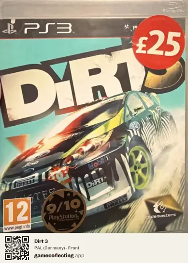 Dirt 3 PlayStation 3, Germany box front