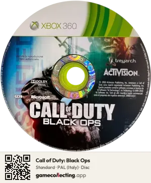 Call of Duty: Black Ops Xbox 360, PAL disc