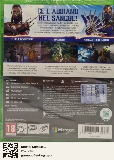 Mortal Kombat 1 Xbox Series X, PAL box back