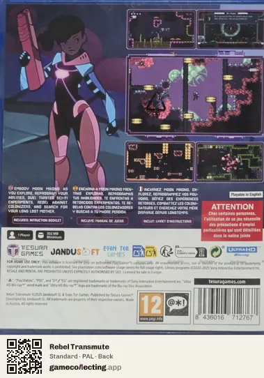 Rebel Transmute PlayStation 5, PAL box back
