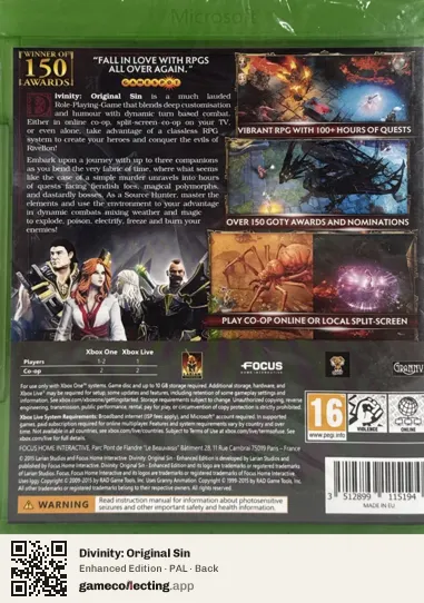 Divinity: Original Sin Xbox One, PAL box back