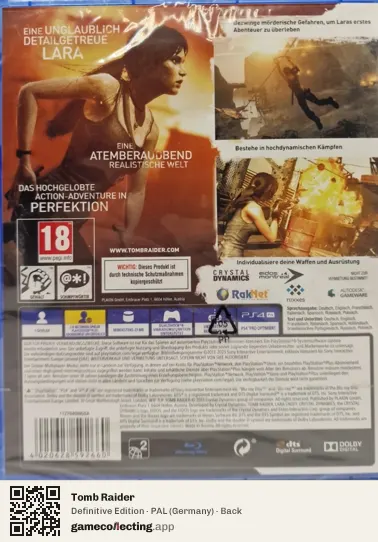Tomb Raider PlayStation 4, Germany box back