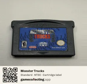 Monster Trucks Game Boy Advance, NTSC cartridge label
