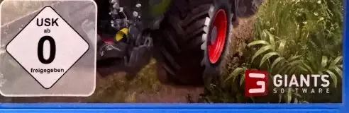 Farming Simulator 22, the USK square on its front