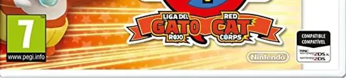 Yo-kai Watch Blasters: Red Cat Corps, the PEGI square on its front