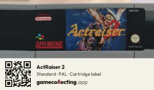 ActRaiser 2 Super Nintendo Entertainment System, PAL cartridge label