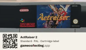 ActRaiser 2 Super Nintendo Entertainment System, PAL cartridge label