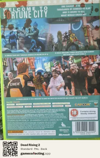 Dead Rising 2 Xbox 360, PAL box back