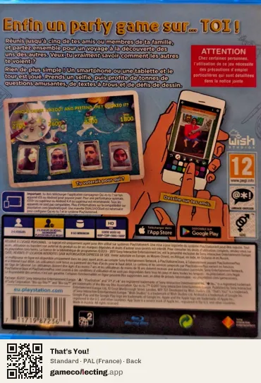 That's You! PlayStation 4, France box back
