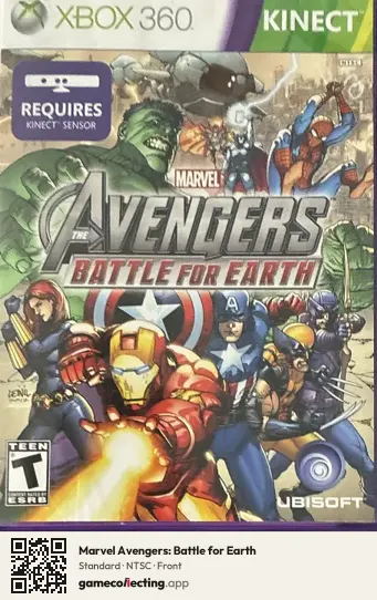 Marvel Avengers: Battle for Earth Xbox 360, NTSC box front