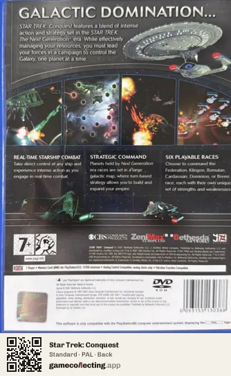 Star Trek: Conquest PlayStation 2, PAL box back