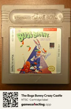 The Bugs Bunny Crazy Castle Game Boy, NTSC cartridge label