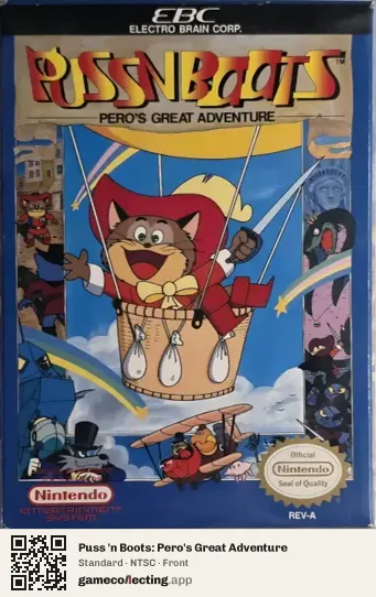 Puss 'n Boots: Pero's Great Adventure Nintendo Entertainment System, NTSC box front