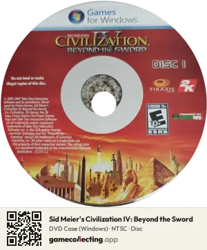 Sid Meier's Civilization IV: Beyond the Sword Computer, NTSC disc