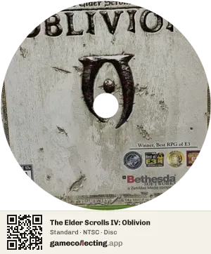 The Elder Scrolls IV: Oblivion Xbox 360, NTSC disc