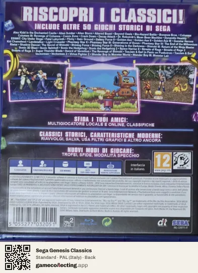 Sega Genesis Classics PlayStation 4, Italy box back
