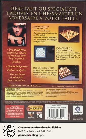 Chessmaster: Grandmaster Edition Computer, PAL box back