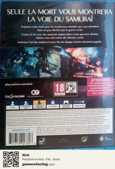 Nioh PlayStation 4, PAL box back