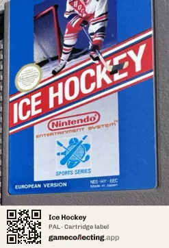 Ice Hockey Nintendo Entertainment System, PAL cartridge label
