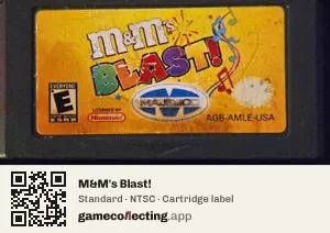 M&M's Blast! Game Boy Advance, NTSC cartridge label