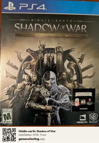 Middle-earth: Shadow of War PlayStation 4, NTSC box front