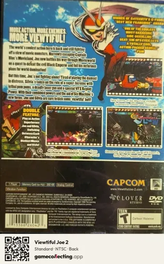 Viewtiful Joe 2 PlayStation 2, NTSC box back