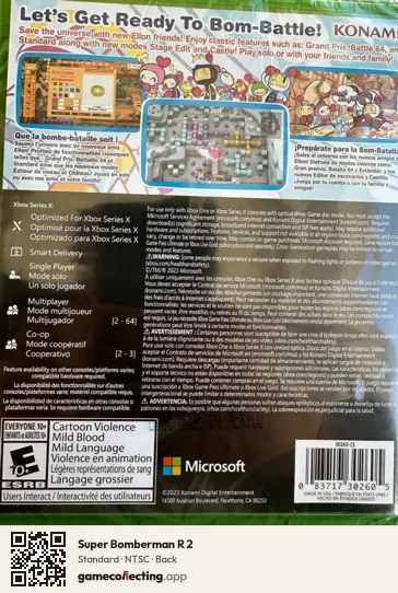 Super Bomberman R 2 Xbox Series X, NTSC box back