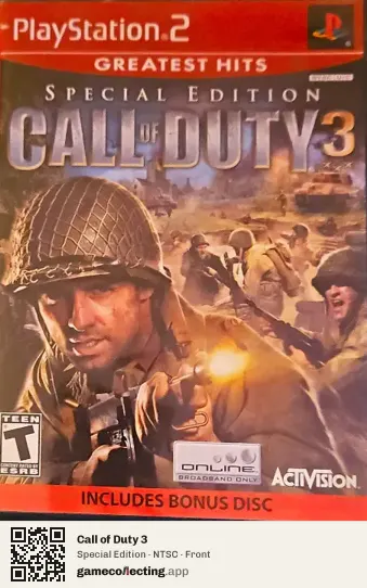 Call of Duty 3 PlayStation 2, NTSC box front