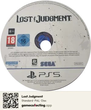 Lost Judgment PlayStation 5, PAL disc