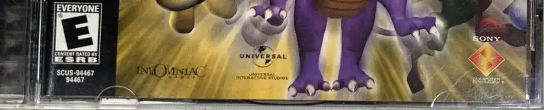 Spyro: Year of the Dragon, the ESRB box on its front