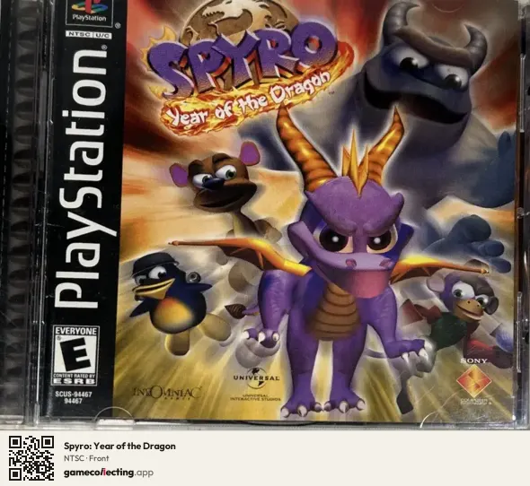 Spyro: Year of the Dragon PlayStation, NTSC box front
